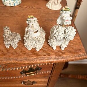 Vintage spaghetti Poodle Figurines Set